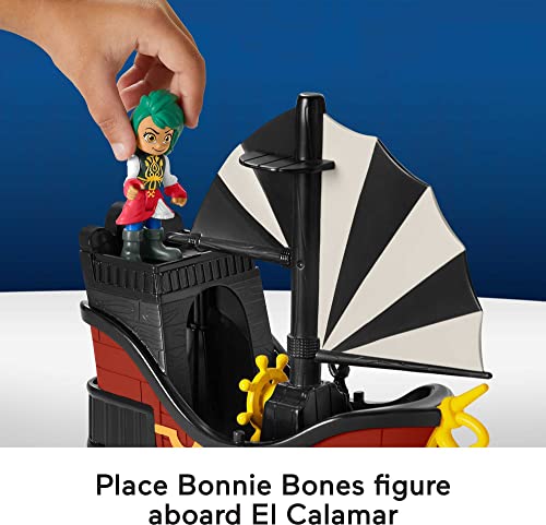 Fisher-Price Nickelodeon Santiago of The Seas Bonnie Bones Figure & El Calamar Pirate Ship Toy - sctoyswholesale