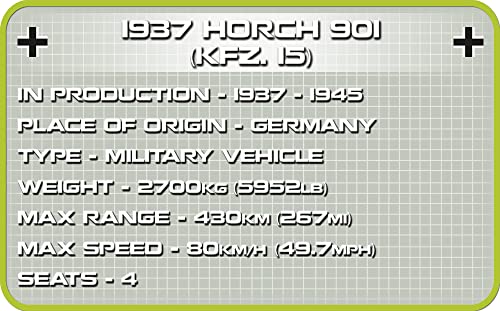 COBI Historical Collection 1937 Horch 901 (Kfz.15) Vehicle - sctoyswholesale