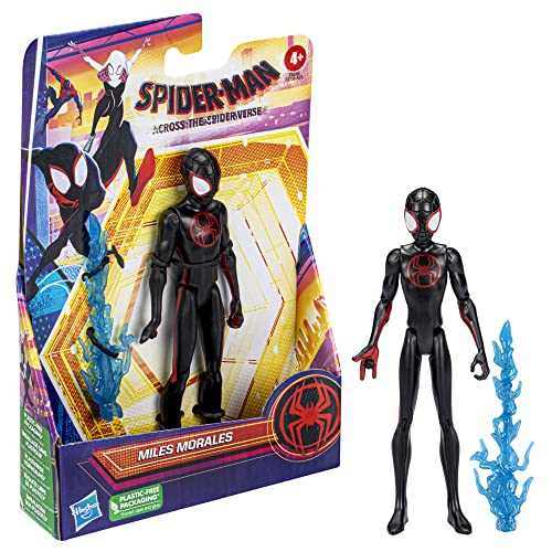 Marvel Spider-Man Across The Spider-Verse Miles Morales, 6-Inch-Scale Action Figure with Web Accessory, Toys for Kids Ages 4 and Up