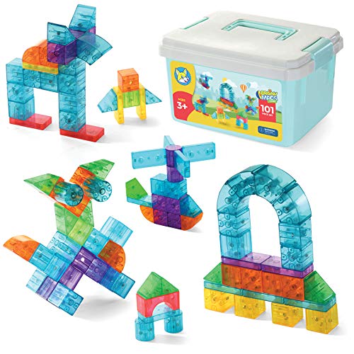 Play Brainy 101 Pieces Magnetic Cubes for Kids - 3D Building Blocks Set with Transparent Blocks in Varying Shapes and Colors - sctoyswholesale