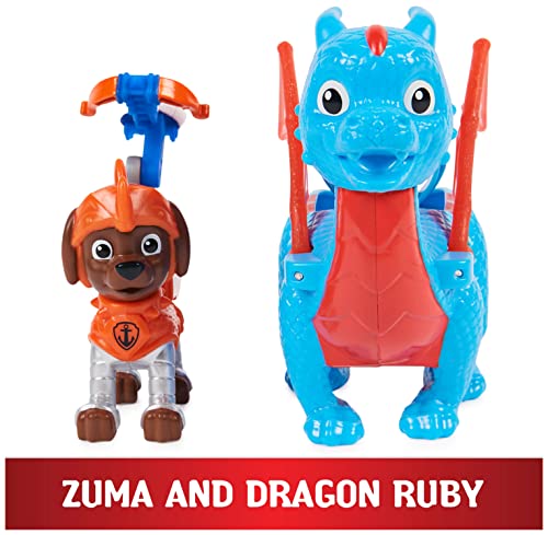 Paw Patrol, Rescue Knights Zuma and Dragon Ruby Action Figures Set, Kids Toys for Ages 3 and up - sctoyswholesale