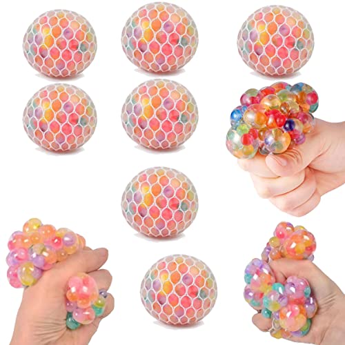 AHYCS Stress Balls Set for Kids and Adults - Mesh Squishy Balls, Stress Relief Fidget Balls, Squishy Fidget Toys to Relax, Decompress, and Focus, Great for Autism, ADHD, Party Favor and More (12 PCS)