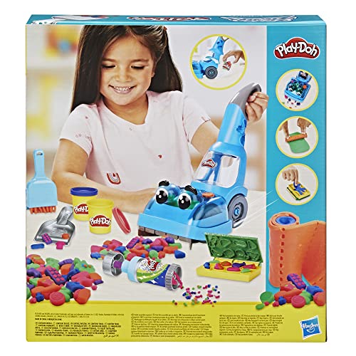 Play-Doh Zoom Zoom Vacuum and Cleanup Toy, Kids Vacuum Cleaner with 5 Cans, Cleaning Toys for 3 Year Old Girls and Boys and Up, Non-Toxic