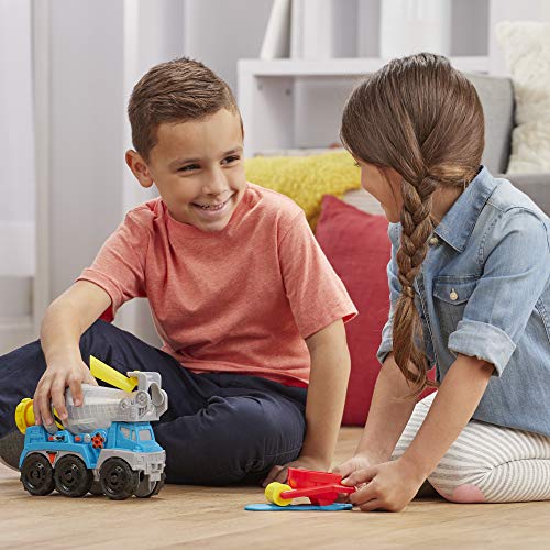 Play-Doh Wheels Cement Truck Toy for Kids Ages 3 & Up with Non-Toxic Cement-Colored Buildin' Compound Plus 3 Colors