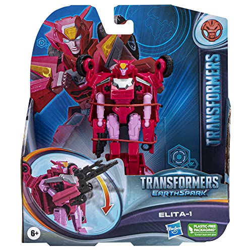 Transformers Toys EarthSpark Warrior Class Elita-1 Action Figure, 5-Inch, Robot Toys for Kids Ages 6 and Up