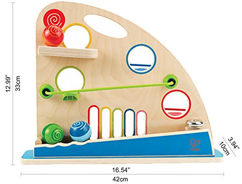 Award Winning Hape Totally Amazing Roller Derby Wooden Marble Racing Toddler Toy Multicolor, L: 16.5, W: 3.9, H: 13 inch