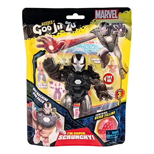 Heroes of Goo Jit Zu Marvel War Machine Hero Pack - Super Scrunchy Bead Filled Marvel Figures 4.5'' Tall (41494)