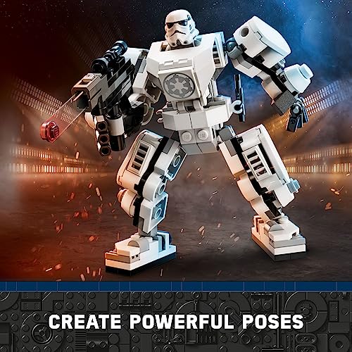 LEGO Star Wars Stormtrooper Mech 75370 Star Wars Collectible for Kids, This Buildable Star Wars Action Figure Features a Cockpit, Buildable Blaster and Iconic Imperial Stormtrooper Minifigure