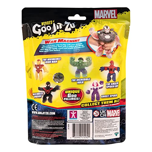 Heroes of Goo Jit Zu Marvel War Machine Hero Pack - Super Scrunchy Bead Filled Marvel Figures 4.5'' Tall (41494)