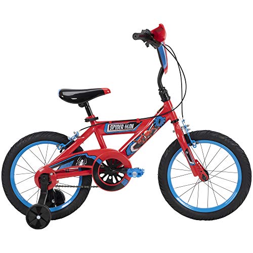 Kid’s Bike Huffy Marvel Spider-Man 12” with Training Wheels, Quick Connect Assembly, Red