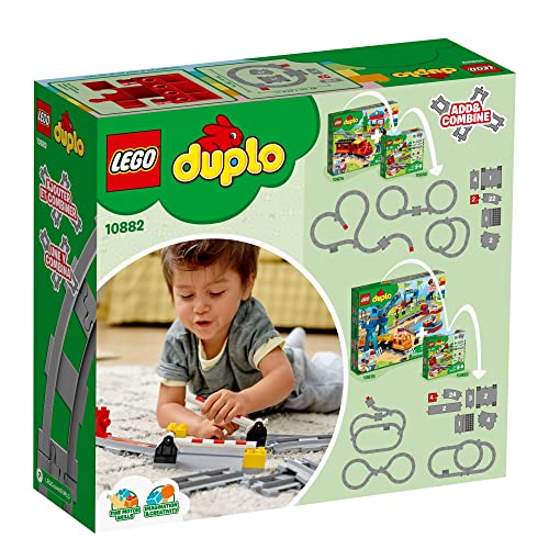 LEGO DUPLO Town Train Tracks Expansion Set - Building Block Railway Toys for Toddlers, Duplo Train Collection, Learning Through Play