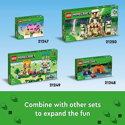 LEGO Minecraft The Axolotl House 21247 Building Toy Set, Creative Adventures at a Colorful Underwater Base, Includes a Diver Explorer, Dolphin, Drowned and More, Minecraft Toy for 7 Year Old Kids