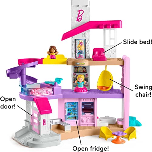 Fisher-Price Barbie Little DreamHouse Little People, Interactive Toddler playset with Lights, Music, Phrases, Figures and Play Pieces
