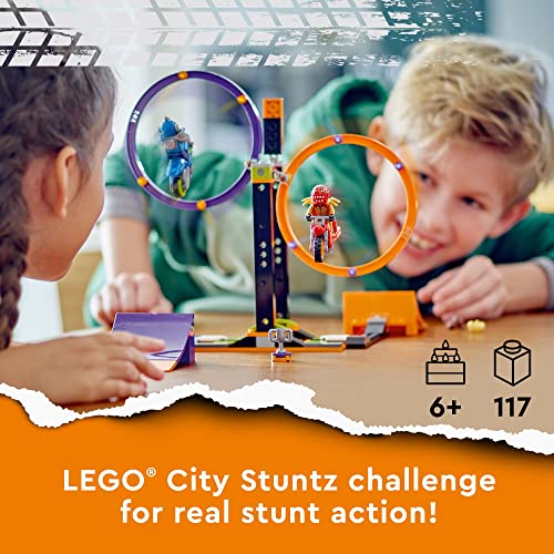 LEGO City Stuntz Spinning Stunt Challenge 60360, 1 or 2 Player Tournaments with Flywheel-Powered Motorcycle Toys for Kids, Boys & Girls 6 Plus Years Old, Fun Gift Idea