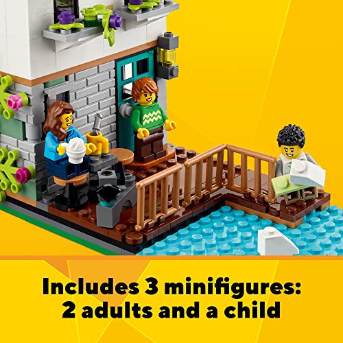 LEGO Creator 3 in 1 Cozy House Toy Set 31139, Model Building Kit with 3 Different Houses Plus Family Minifigures and Accessories, Gift for Kids, Boys and Girls