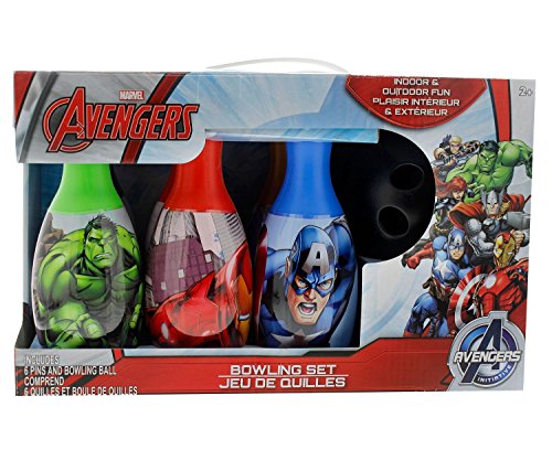 What Kids Want Avengers Bowling Set - Includes 6 Pins and Bowling Ball - Styles May Vary