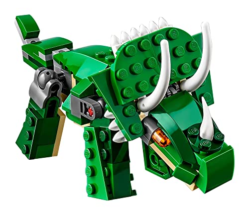 LEGO Creator Mighty Dinosaur Toy 31058, 3 in 1 Model, T. rex, Triceratops and Pterodactyl Dinosaur Figures, Gifts for 7-12 Year Old Boys & Girls