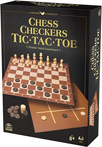 Cardinal Classics: Chess Checkers and Tic-Tac-Toe Set Box - Tabletop Board