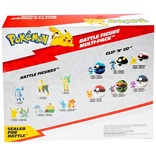 Pokémon Battle Ready! Figure Set Toy, 8 Pieces - Includes 4.5" Ponyta & 2" Pikachu, Eevee, Wooloo, Sneasel, Yamper, Sirfetch'd & Morpeko - Gift for Kids, Boys & Girls - Ages 4+