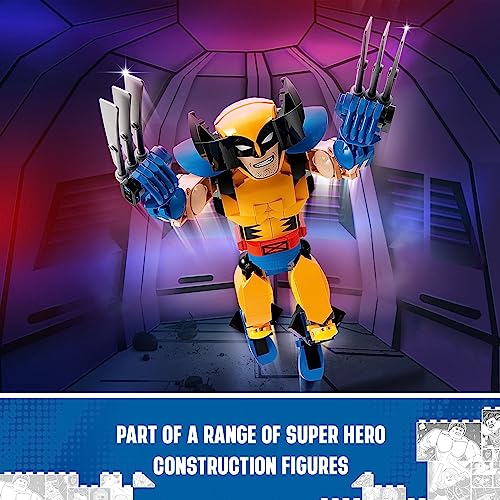 LEGO Marvel Wolverine Construction Figure 76257 Buildable Marvel Action Figure, Fully Jointed Marvel Collectible with 6 Claw Elements for Play and Display, X-Men Super Hero Gift for Kids Ages 8-12