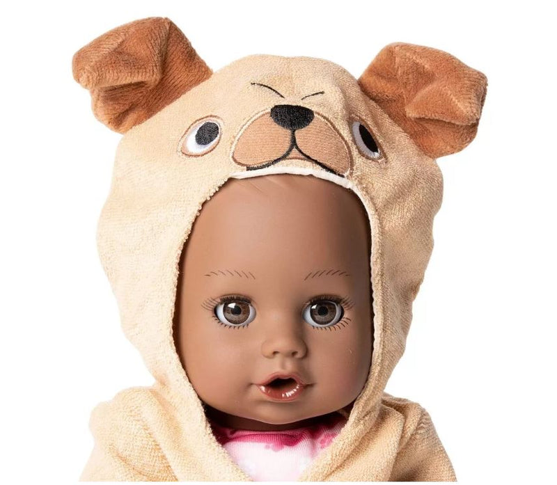 Adora Bath Toy Baby Doll in Baby Puggy Themed Bathrobe - 13 inch Water Toy with QuickDri Body