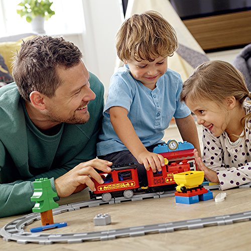 LEGO DUPLO Town Steam Train 10874 Remote Control Set - Learning Toy and Daycare Accessory for Toddlers, Boys, Girls, and Kids 2-5 Years Old, Push and Go Battery Powered Set with RC Function