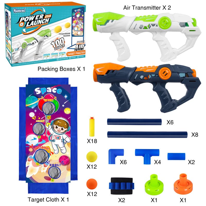 Shooting Game Toy for Boys, Foam Ball Popper Air Guns with Standing Shooting Target, 24 Foam Balls & 18 Soft Bullets, Compatible With Toy Guns