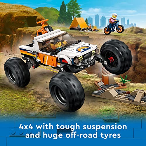 LEGO City 4x4 Off-Roader Adventures 60387, Camping Set, Monster Truck Style Car Toy
