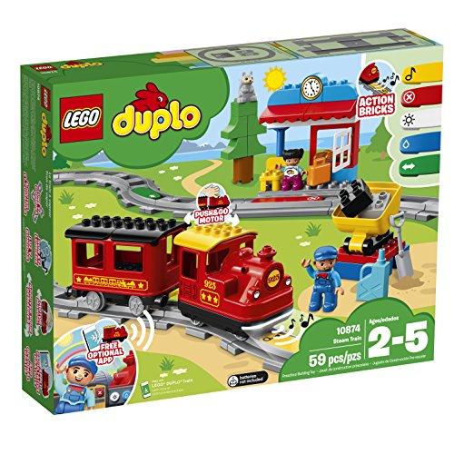 LEGO DUPLO Steam Train 10874 Remote-Control Building Blocks Set Helps Toddlers Learn, Great Educational Birthday Gift (59 Pieces) - sctoyswholesale