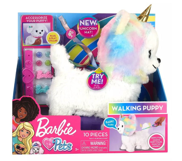 Barbie Walk & Wag Puppy Unicorn Fashion Doll