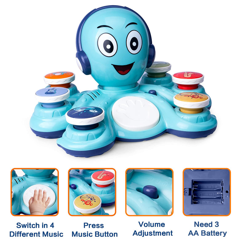 Baby Musical Toys Learning Toys for Toddlers, Octopus Music Toys, Preschooler Musical Educational Instruments Toy for Baby, Birthday Toys for Girls Boys