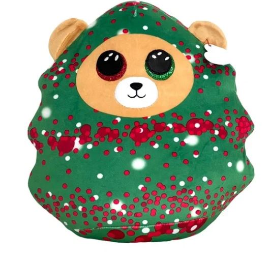 Plush Toy TY Squish-A-Boos (Squishies) Plush, EVERETT the Christmas Tree Bear - sctoyswholesale