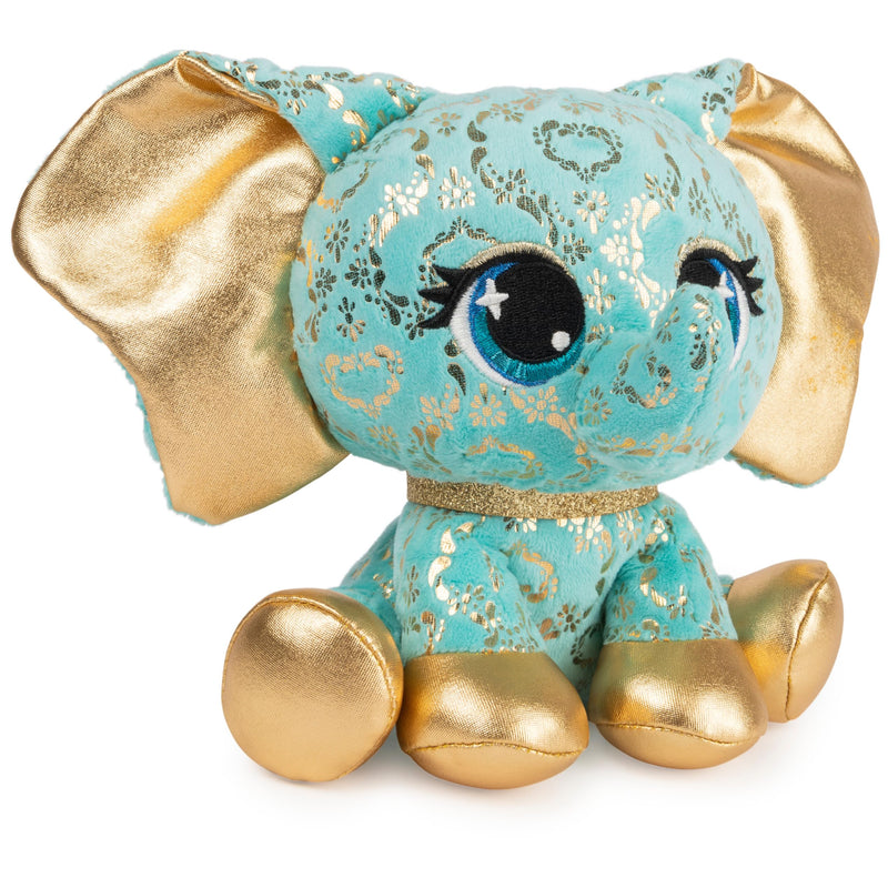 GUND P.Lushes Designer Fashion Pets Bella L’Phante Limited Edition Elephant Stuffed Animal, Turquoise/Gold, 6”