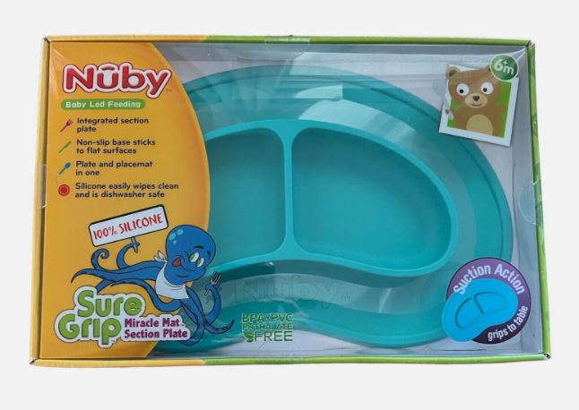 Nuby Oval Sectioned feeding mat, Green