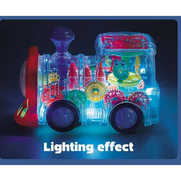 Electric Gear Train Toys, Transparent Gear Car Toy with Light Music - sctoyswholesale