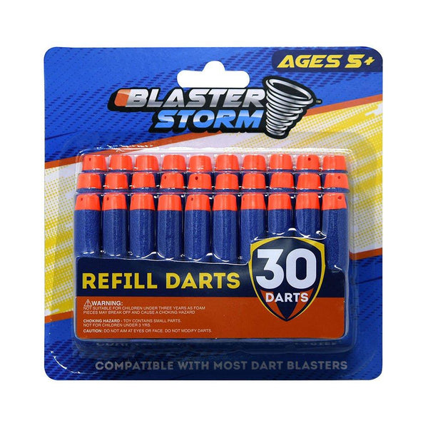 Blaster Storm 30 Foam Darts on blister card - sctoyswholesale