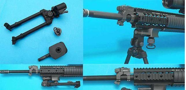 AGM Samurai V-Grooved Multi Purpose Steel Bipod for Airsoft Sniper Rifles - sctoyswholesale