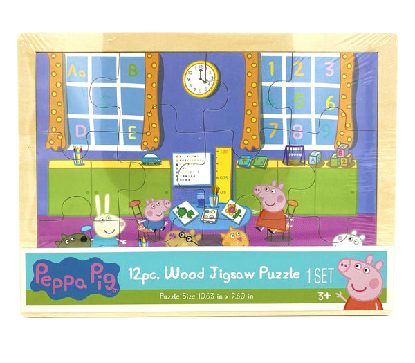 Peppa Pig Wood Jigsaw Puzzle - 12 Pieces (Assorted Designs) - sctoyswholesale