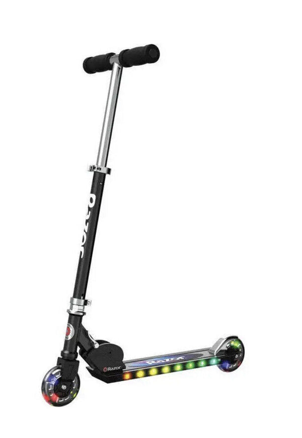 Razor Kick Scooter motion activated with LED Lights - Black easy folding ages 6