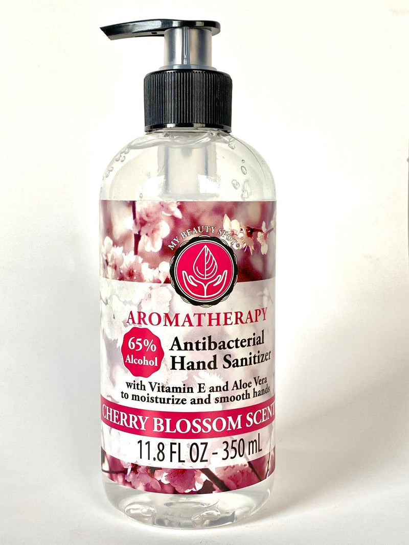 Wholesale Aromatherapy 11.8oz Hand Pump 65%Alcohol Sanitizer Lavender,Peppermint&Cherry Blossom No Methanol. - sctoyswholesale